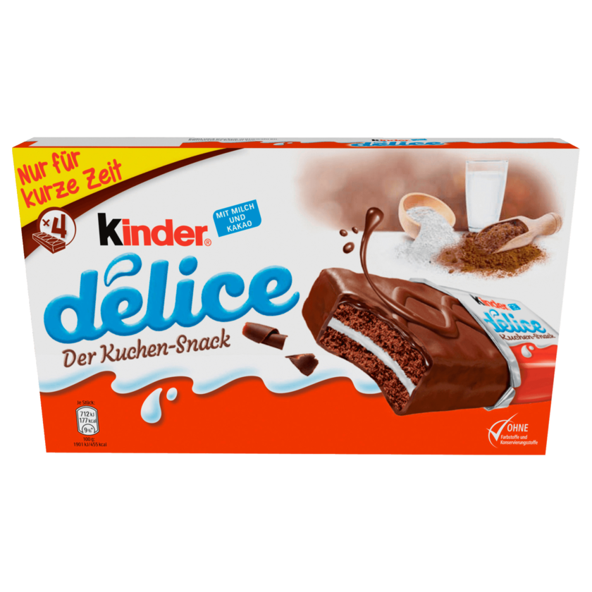 Kinder Délice Der Kuchen Snack 156g, 4 Stück